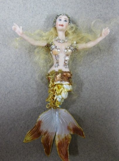 Antique Gold Mermaid Small - Click Image to Close