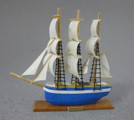 Sailing Ship - Blue Hull - Click Image to Close